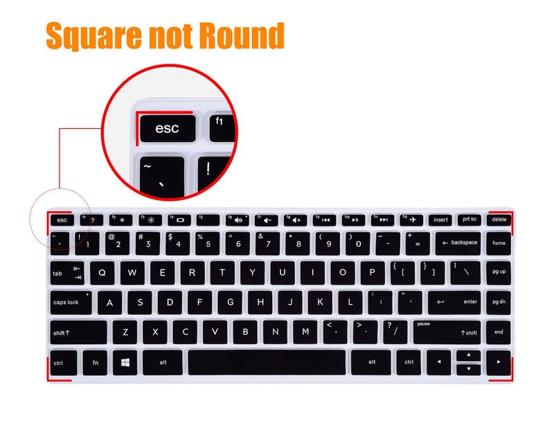 Saco Silicone Skin Keyboard Protector Cover for HP Pavilion x360 14-ba073TX 14-inch Laptop -Black - Image 3
