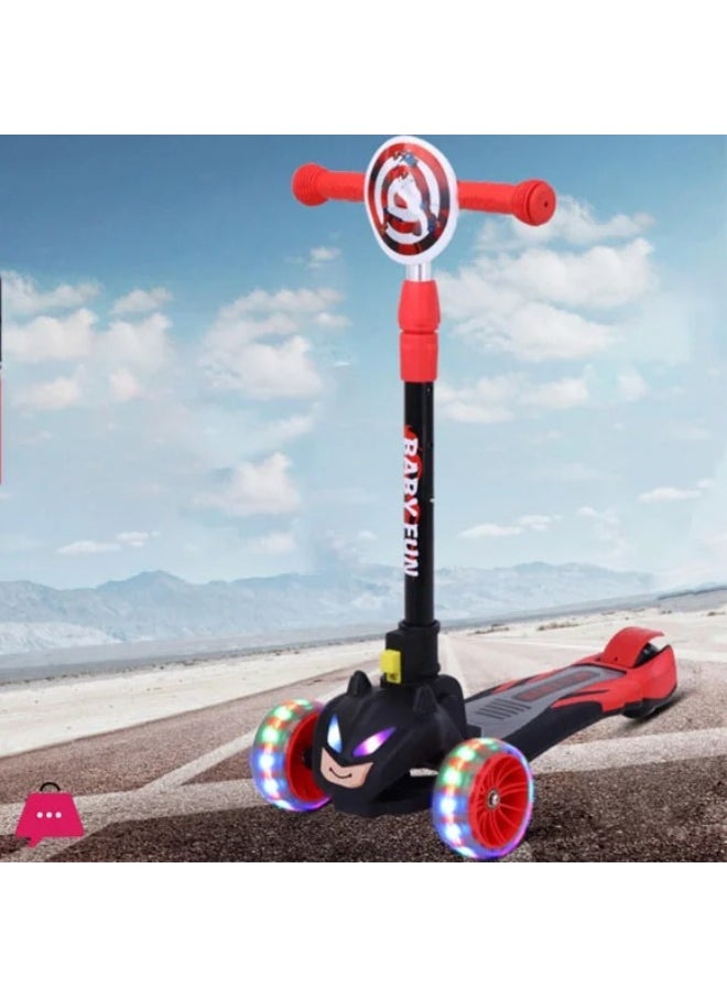 Prime **Batman Kids Scooter for Ages 3 to 8 with Adjustable Handlebar, Lights & Sounds – Black Color**  - Image 1