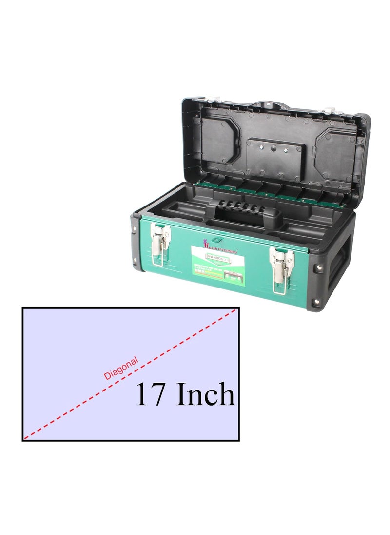Malfah Enterprises Malfah Metal Tool Box Plastic Cover Removable Tool Tray for Storage of Tools 17 Strong Metal Latches Ideal organiser measured diagonally like tv screen 120117  - Image 2