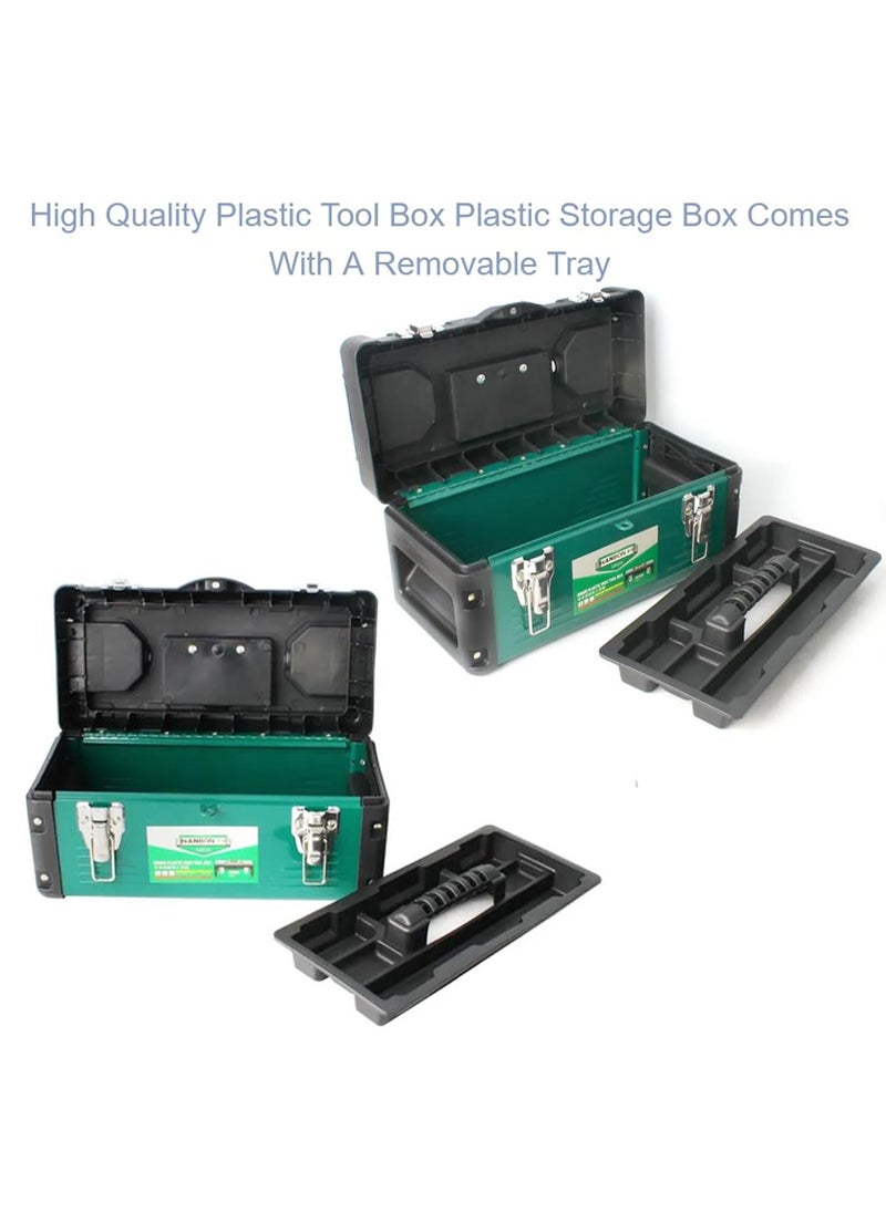 Malfah Enterprises Malfah Metal Tool Box Plastic Cover Removable Tool Tray for Storage of Tools 17 Strong Metal Latches Ideal organiser measured diagonally like tv screen 120117  - Image 5