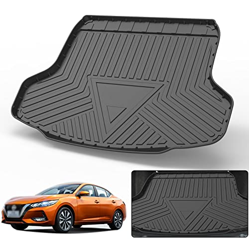 Elsetyler Cargo Liner for 2020-2026 Sentra - Black TPE All Weather Heavy Duty Waterproof Rear Cargo Tray Trunk Floor Mat Protector Compatible with 2020-2026 Nissan Sentra - Image 1
