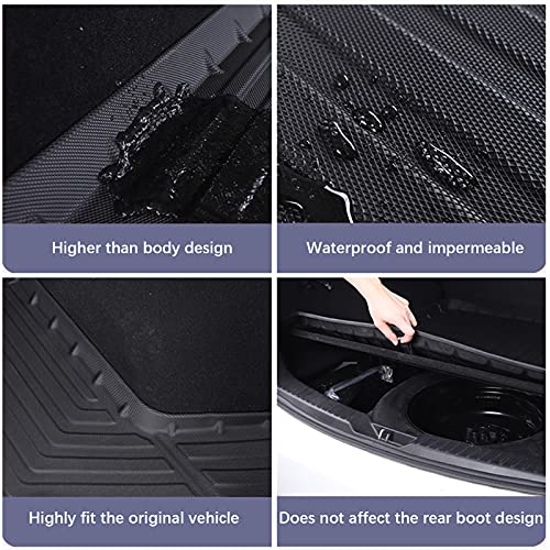 Elsetyler Cargo Liner for 2020-2026 Sentra - Black TPE All Weather Heavy Duty Waterproof Rear Cargo Tray Trunk Floor Mat Protector Compatible with 2020-2026 Nissan Sentra - Image 5
