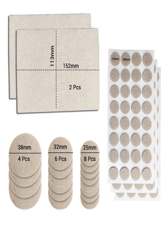 Volo 116 Pieces Self-Adhesive Furniture Pads - Felt & Silicone Protectors for Chair Legs, Tables, Sofas | Floor Scratch Guard & Noise Reducer (Beige) - Image 1
