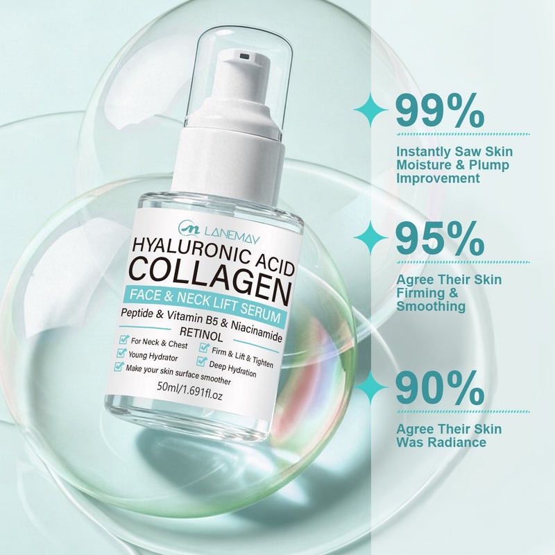 LANEMAY Hyaluronic Acid Collagen Facial and Neck Lifting Serum 50ml - Image 4