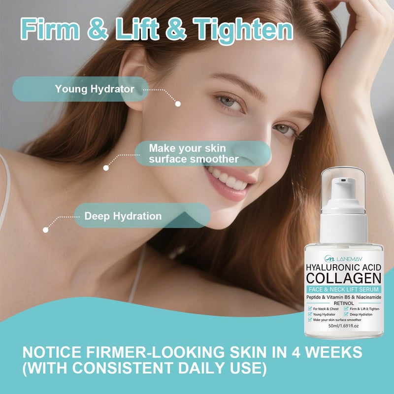 LANEMAY Hyaluronic Acid Collagen Facial and Neck Lifting Serum 50ml - Image 3