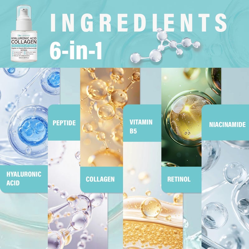 LANEMAY Hyaluronic Acid Collagen Facial and Neck Lifting Serum 50ml - Image 2