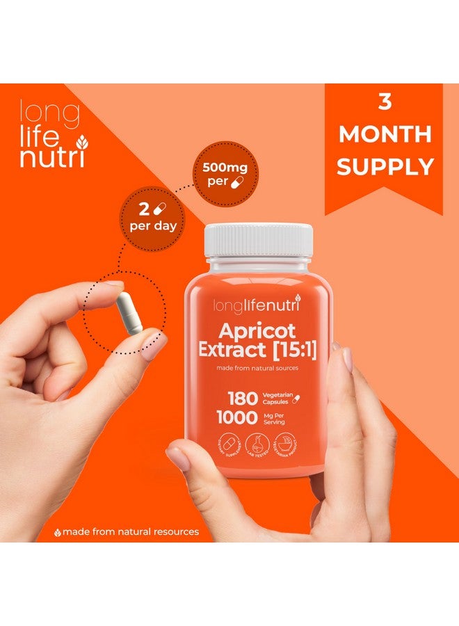 LongLifeNutri Apricot Extract - Advanced Formula, 1000mg per Serving, 180 Vegetarian Capsules for Natural Vitality, 3-Month Supply, Organic from Prunus Armeniaca - 15:1, Made in USA, Lab Tested, Non-GMO - Image 5