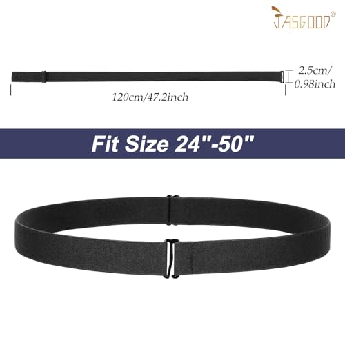JASGOOD 2 PCS Crop Top Tuck Waist Band Adjustable Band Tucking Sweaters Shirts Elastic Stretch Belts for Women Men Change Style of Your Tops (Black+Black) - Image 5