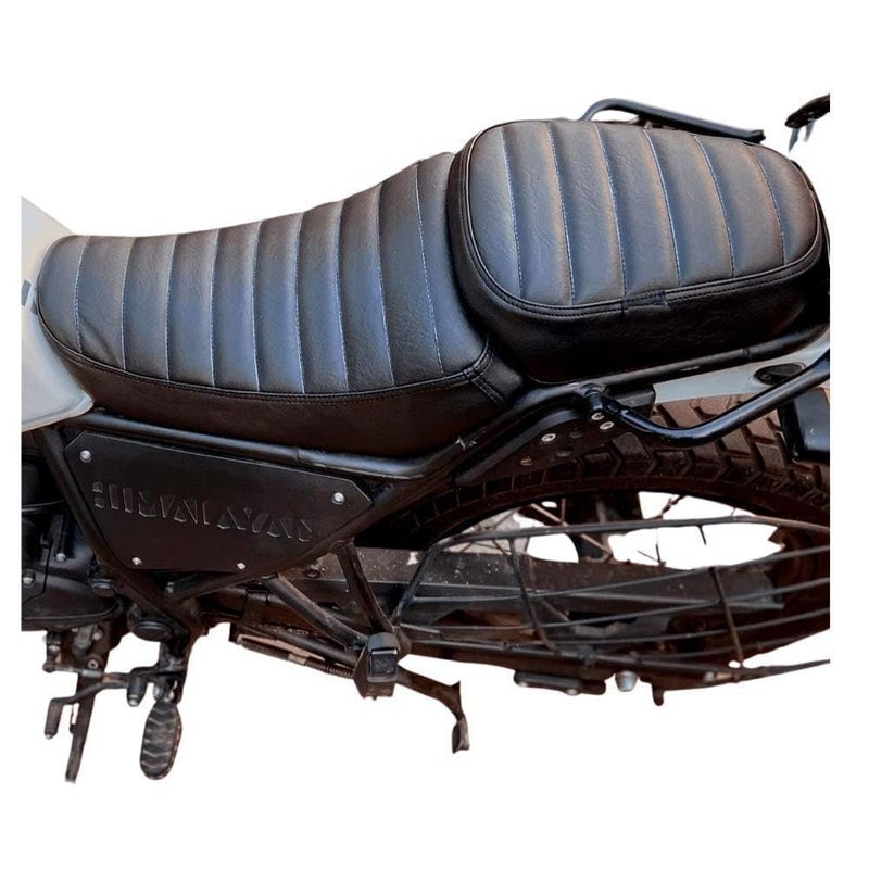 NitroRider Seat Cover Retro Look with Cushioned Compatible with RE Himalayan (Black Stitching) - Image 1