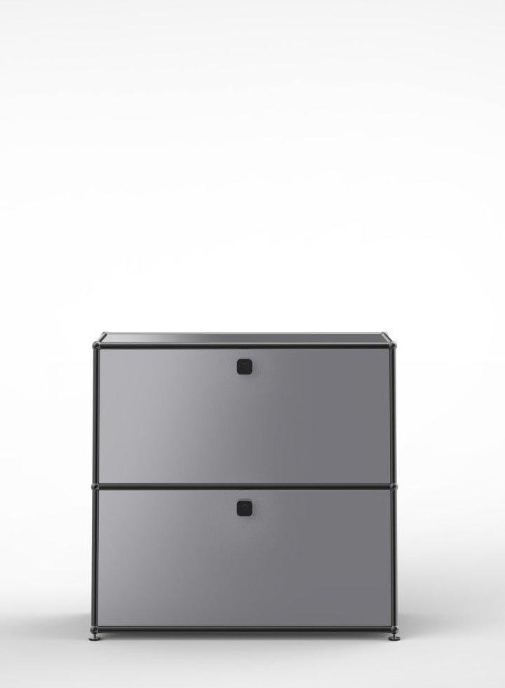Konektra SYSTEM 01 Classic Highboard with 2 Drop-down doosr, RAL 7005 Medium grey 