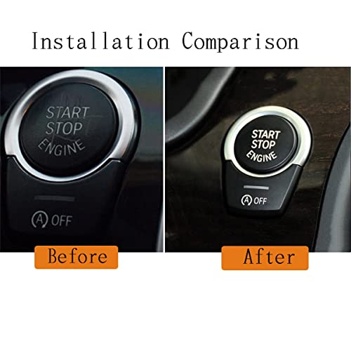 CYCDIY Black Start Stop Engine Switch Button Trim Cover Compatible with 5 6 7 Series F10 F07 F12 F01(Model C) - Image 3