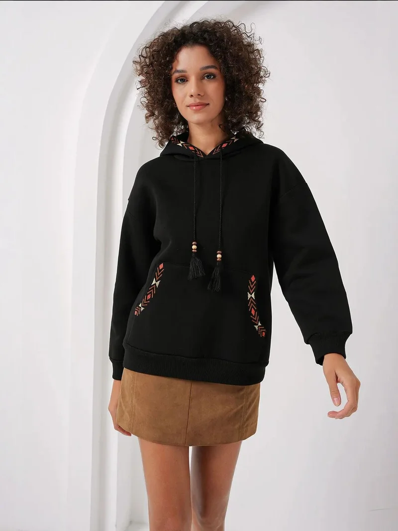 BIG DART BDART Hooded Oversized Sweatshirt with Pompom