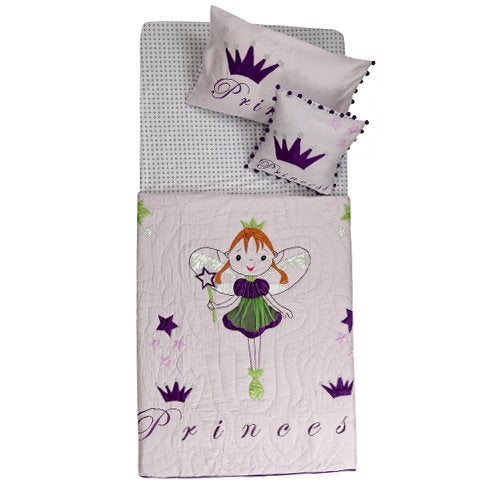 Fly Frog Super Soft Queen Size Princess Printed Cotton Quilt for Toddlers (White) - Image 5