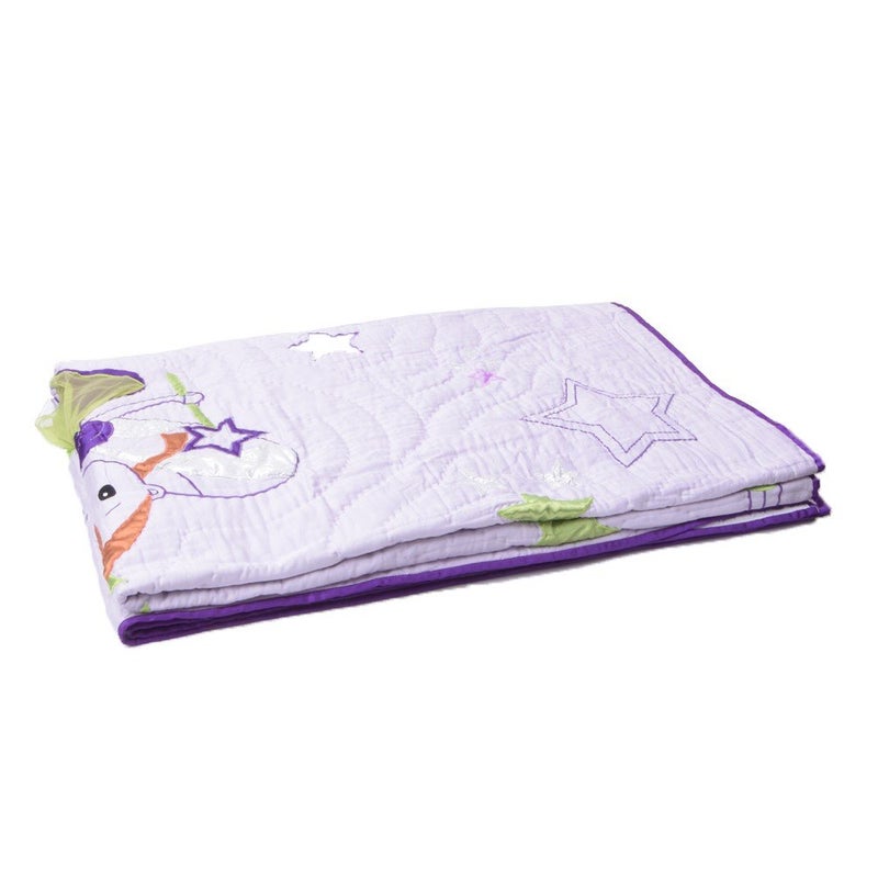 Fly Frog Super Soft Queen Size Princess Printed Cotton Quilt for Toddlers (White) - Image 3