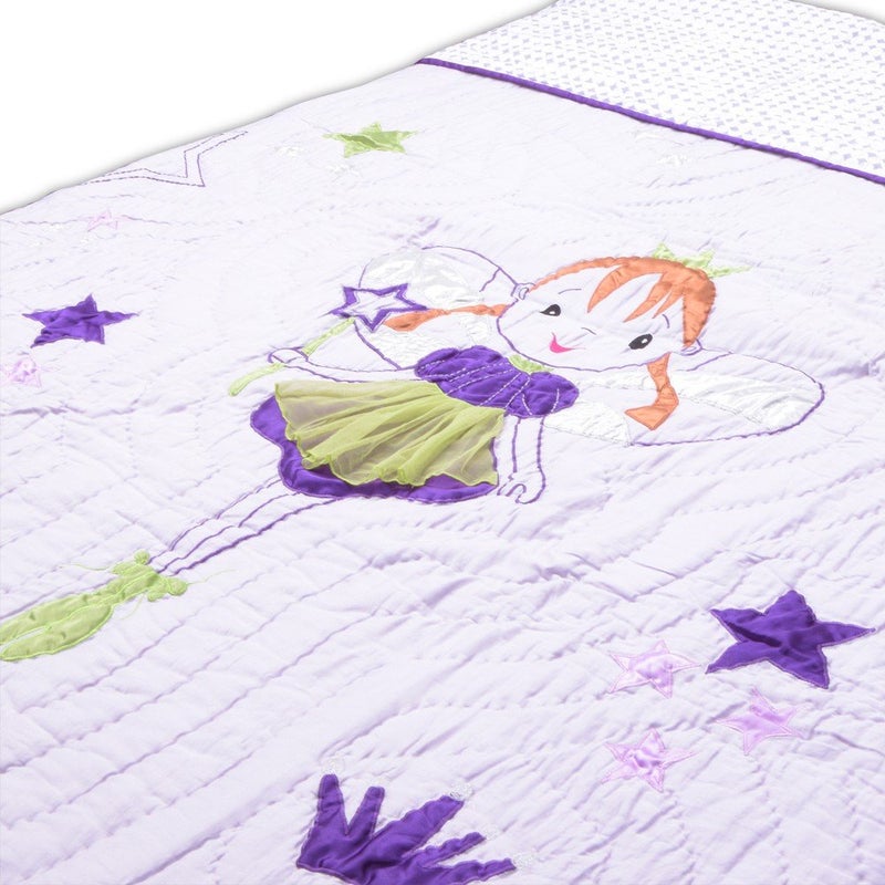 Fly Frog Super Soft Queen Size Princess Printed Cotton Quilt for Toddlers (White) - Image 4