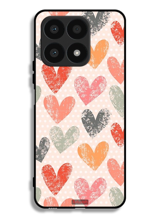 Tolwak Honor X8a Protective Case Cover Hearts Art - Image 1