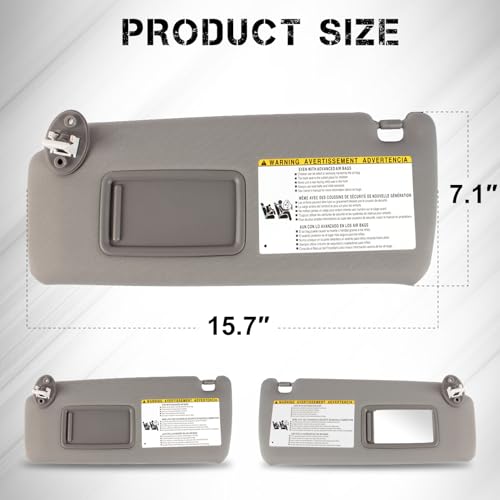 PEVAST LeftRight Side Sun Visor Replacement for 4RUNNER Toyota 2010 2011 2012 2013 2014 2015 2016 2017 2018 2019 2020 2021 2022 2023 Sunvisor Replaces 7432035A91B17431035B01B1Gray - Image 3