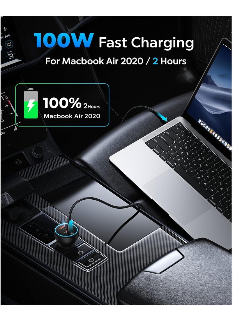 Baseus 160W USB-C Car Charger, 3-Port PD 3.0 QC 5.0 PPS Super Fast Charging for iPhone Air, 17/17 Pro, 17 Pro Max, 16, 15, 14, 13, 12 Series, Samsung Galaxy S25, S24, S23 Ultra, iPad Pro/Air, MacBook Pro, Xiaomi, OnePlus, Google Pixel, Laptops & Tablets - 3-Port Fast Charging, 100W Type-C to Type-C Cable Included - Image 4