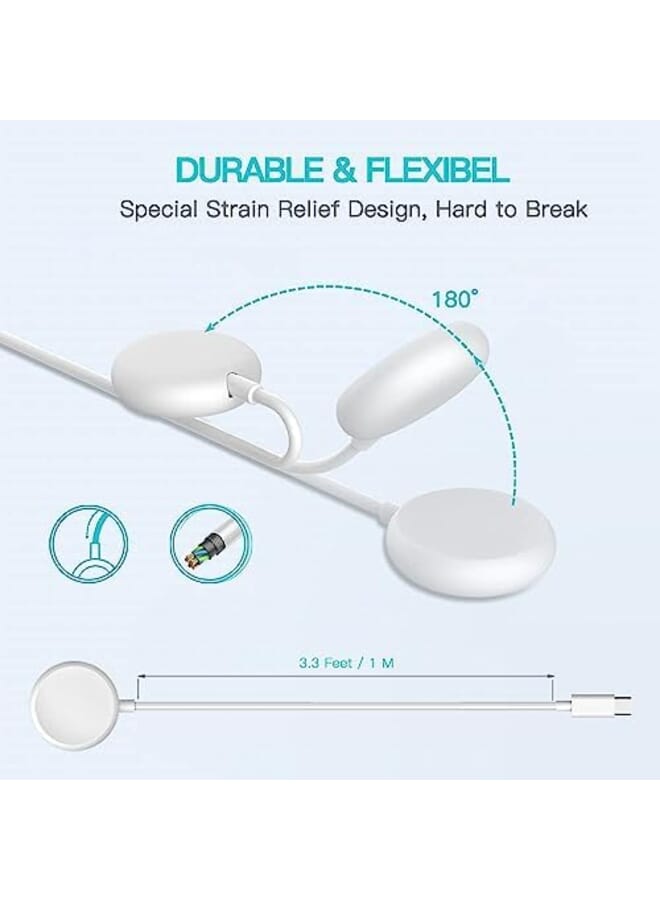 Excefore Watch Charger Compatible For Google Pixel Watch Durable Portable Watch Charger Magnetic Fast Charging Cable Magnetic Wireless Charging White - Image 3