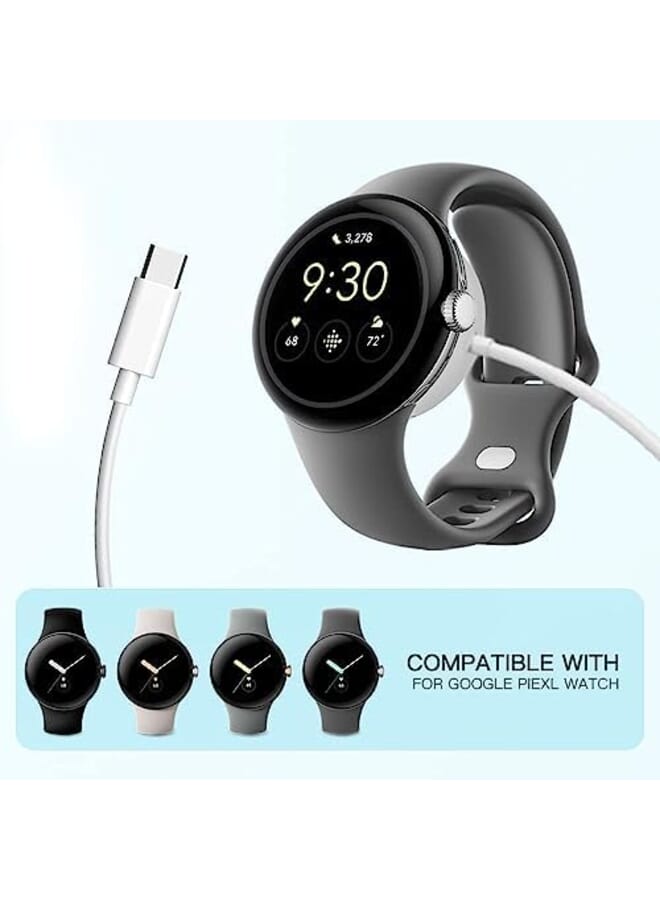 Excefore Watch Charger Compatible For Google Pixel Watch Durable Portable Watch Charger Magnetic Fast Charging Cable Magnetic Wireless Charging White - Image 2