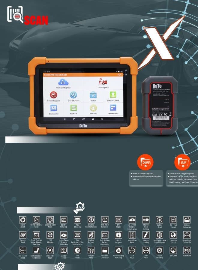 DaTo DAS825 PRO MAX – Advanced 8″ Android Diagnostic Scanner for Garages & Workshops - Image 2