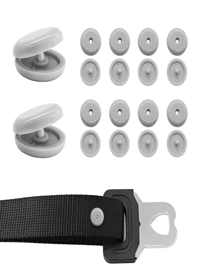 YTFRL 10 Sets Seat Belt Button Stop, Plastic Car Safety Belt Stopper Prevent Buckle from Sliding Down, No Welding Required Snap-on Seatbelt Stop Clips for Cars Trucks Motorcycles (Gray) - Image 1