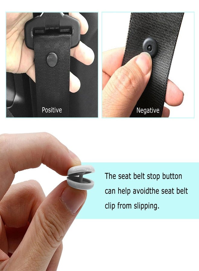 YTFRL 10 Sets Seat Belt Button Stop, Plastic Car Safety Belt Stopper Prevent Buckle from Sliding Down, No Welding Required Snap-on Seatbelt Stop Clips for Cars Trucks Motorcycles (Gray) - Image 4
