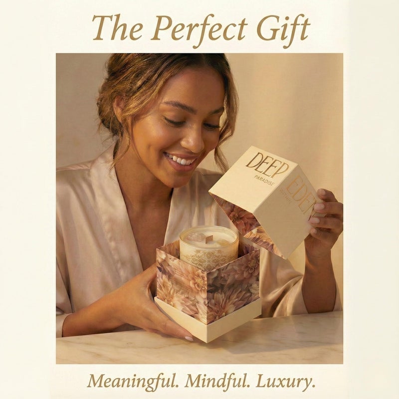 Deep Eden Healing Crystal Candle Gift for Women - Vanilla Cashmere Luxury Soy Candle with Crystals - Rose Quartz & Citrine - Gift-Ready Aromatherapy Candle for Stress Relief, Meditation & Manifestation - Image 4