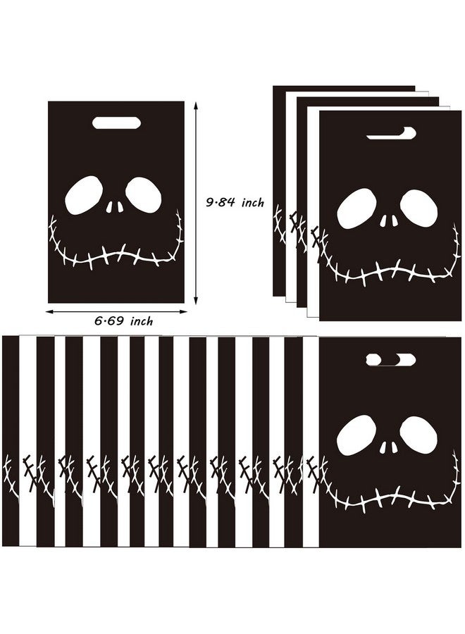 CupaPlay 50Ct Halloween Nightmare Before Christmas Party Supplies Goodie Favor Plastic Bags - Halloween Trick Or Tread Skeleton Demon Birthday Party Favors Decorations Halloween Goodie Gift Bag - Image 2