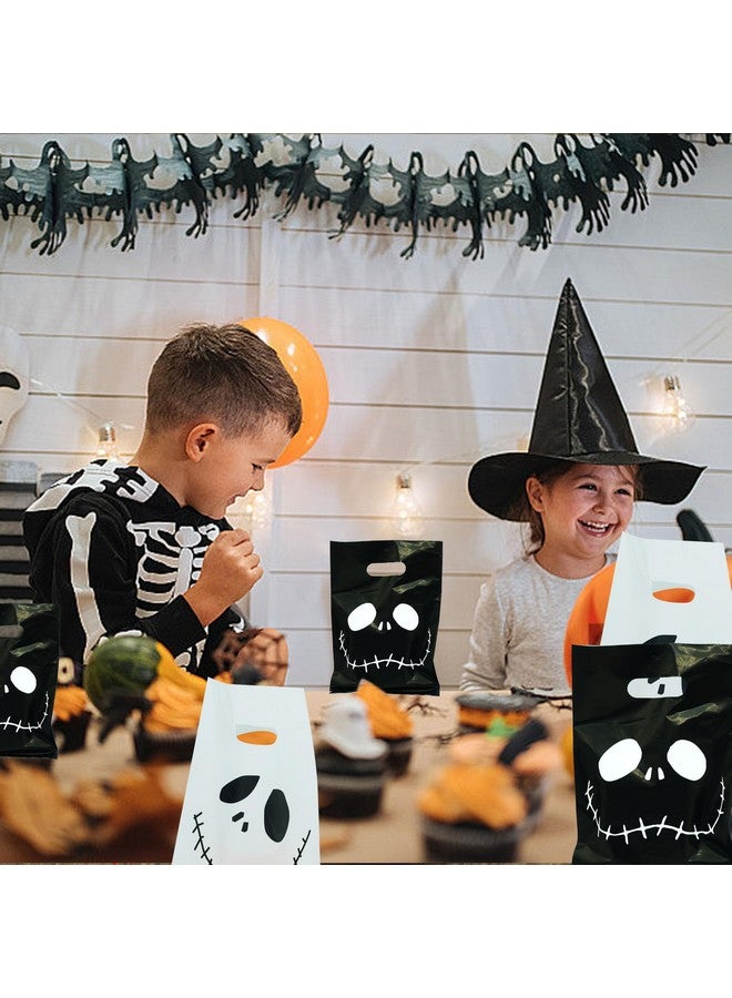 CupaPlay 50Ct Halloween Nightmare Before Christmas Party Supplies Goodie Favor Plastic Bags - Halloween Trick Or Tread Skeleton Demon Birthday Party Favors Decorations Halloween Goodie Gift Bag - Image 5