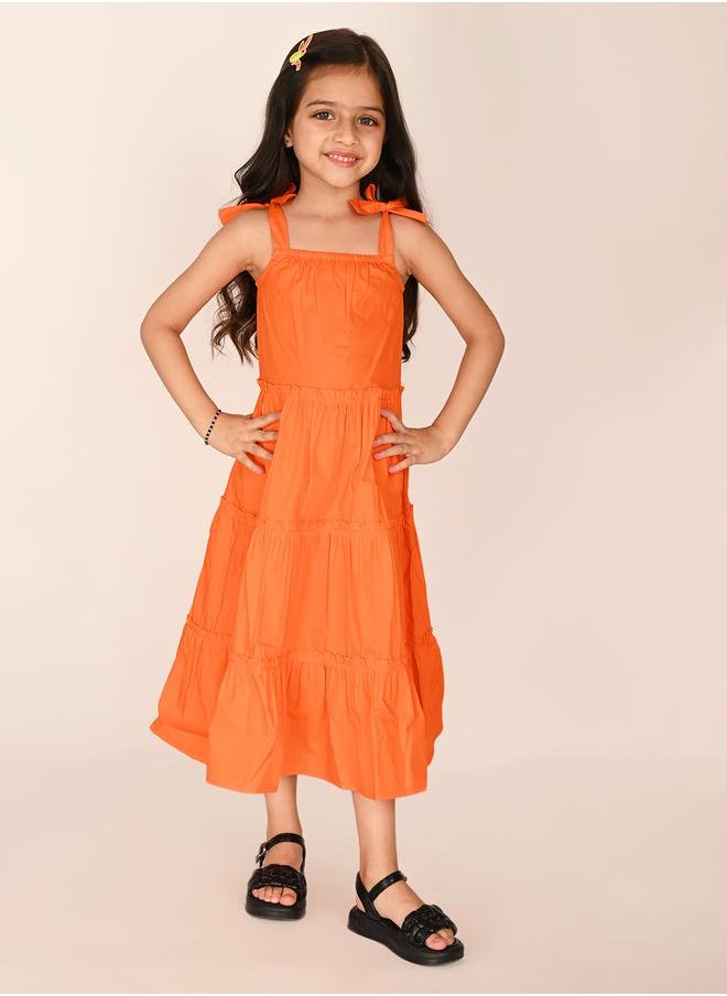 LILPICKS Peach Girls Wear Dresses  - Image 3