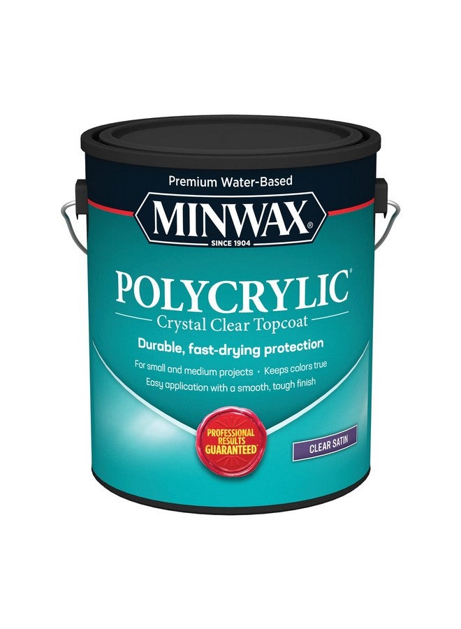 منواكس 1 جالون من Minwax 13333 طلاء بولي أكريليك شفاف بقاعدة مائية بلمسة نهائية واقية من الساتان - Image 1