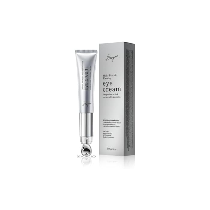 Multi-Peptide & Retinol Eye Cream,Electric Massage Eye Cream With Caffeine,Niacinamide,Vitamin C & for Dark Circles, Puffiness Puffy Bags & Wrinkles ，Anti-Aging Eye Cream for Fine Lines, 0.7 fl.oz