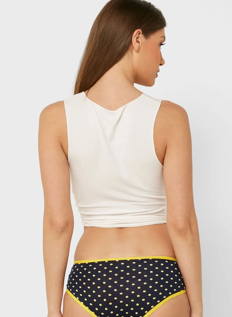 Clovia High Waist Contrast Detail Brief