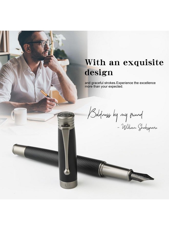 GC QUILL Fountain Pen Set - Fine And Medium Nibs, Includes 18 Ink Cartridges, Ink Refill Converter And Ink Syringe Filler, Gift For Writing Journaling Calligraphy- Mu-13  - Image 4