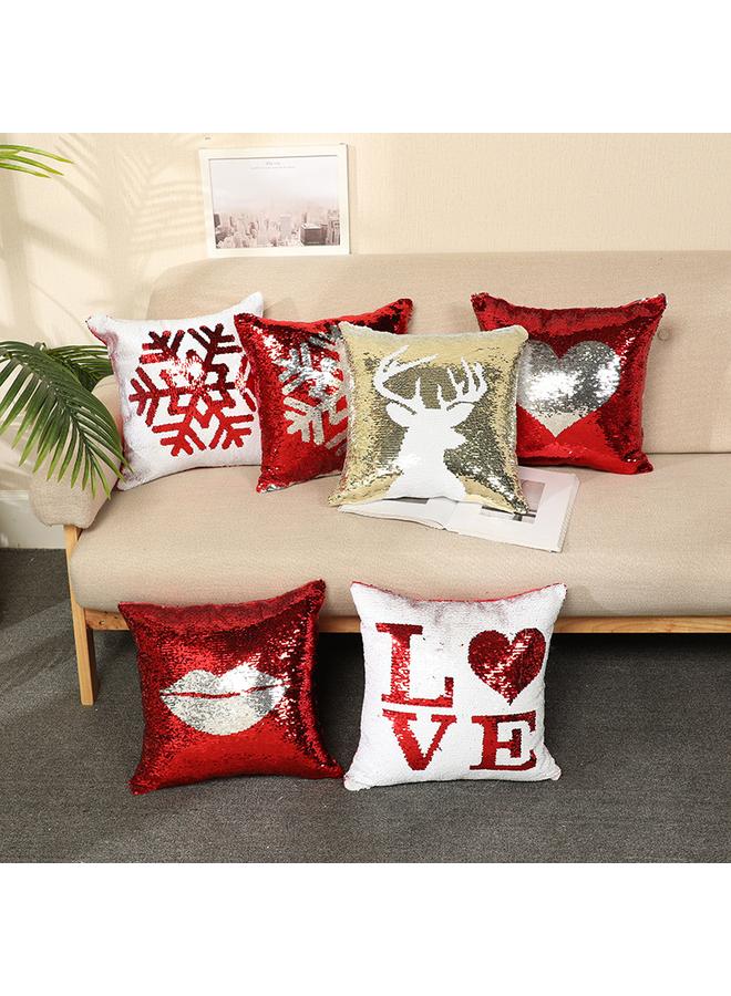 Bluejw American Country Christmas Sequin Pillow Case Single-sided European And American Car Sofa Pillow Case Creative Pillow Case - Image 2