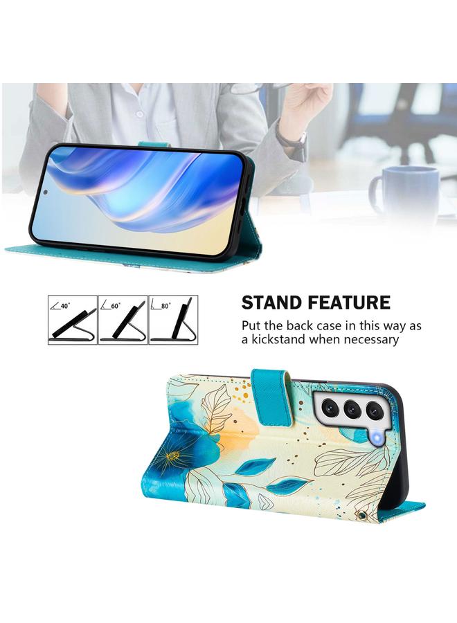 اس-توب جراب لهاتف Samsung Galaxy S22 5G، جراب جلدي بنمط رسم ملون فني - Image 3