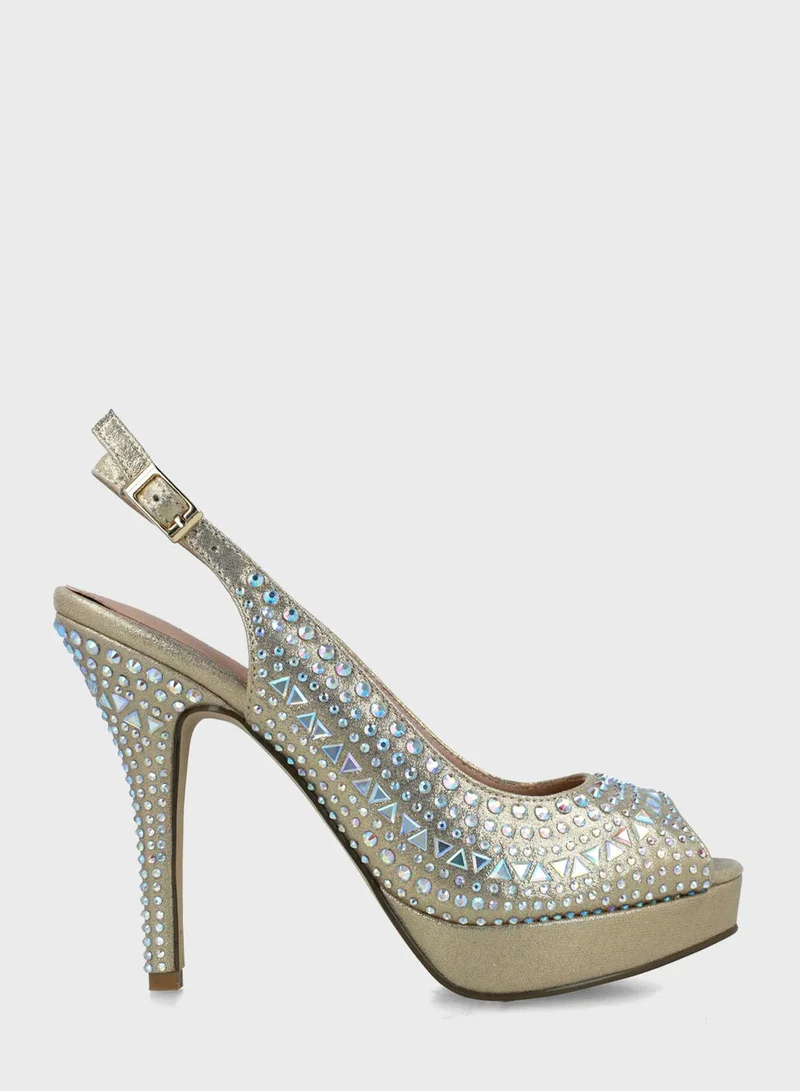MENBUR Peep Toe Heel Sandals
