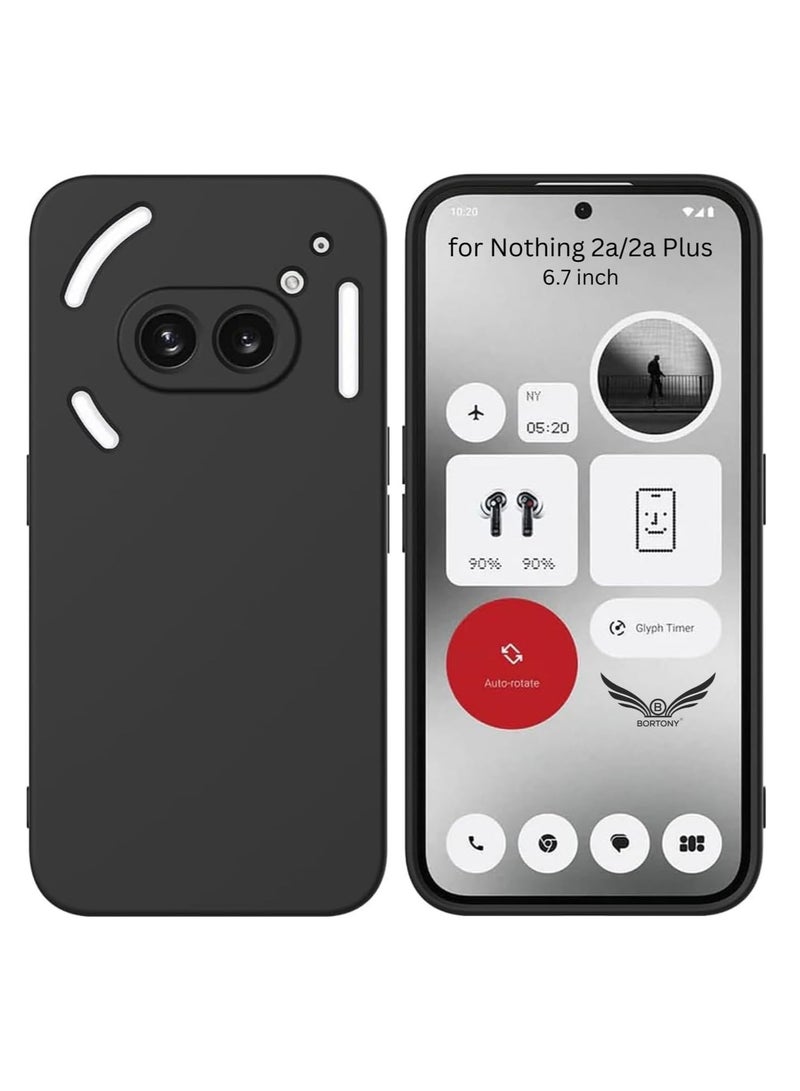 TIGER Silky Touch Liquid Silicone Case for Nothing Phone 2a / 2a Plus (6.7 Inch) – Shockproof, Anti-Scratch Protective Cover – Soft, Slim, and Grip-Friendly – Full Body Protection for Nothing Phone 2a / 2a Plus  	Black - Image 1