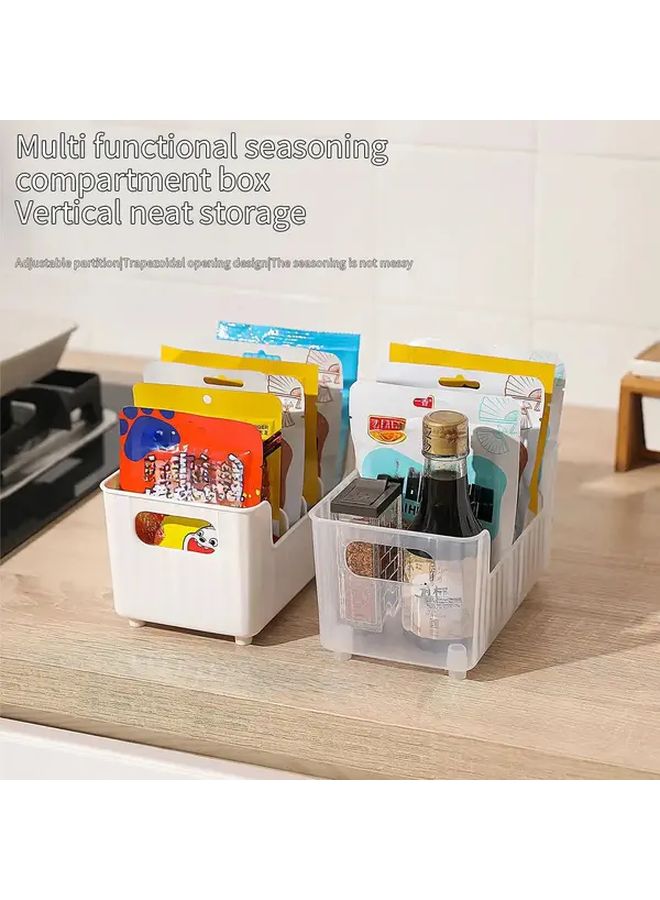 White Plastic Spice Rack with Divided Compartments Countertop Organizer for Sauces - Image 1