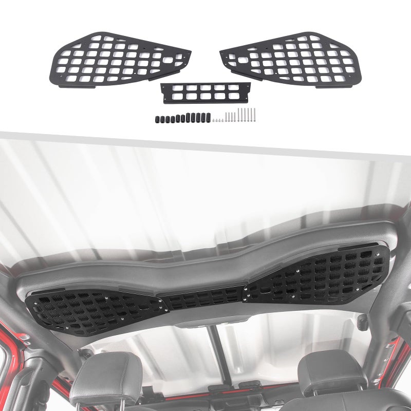 Roof Speaker Molle Panel Storage Rack Compatible with Jeep Wrangler JL JLU 20242025