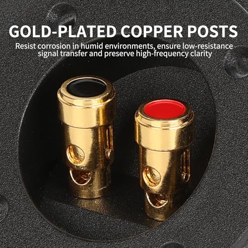 XGGYA 3 Inch Round Push Spring Subwoofer Box Terminal,2-Way Speaker Terminals with Gold Plated Binding Posts,Bare Wire Connection,1 Pack - Image 4