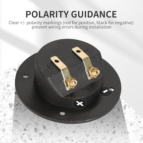 XGGYA 3 Inch Round Push Spring Subwoofer Box Terminal,2-Way Speaker Terminals with Gold Plated Binding Posts,Bare Wire Connection,1 Pack - Image 5