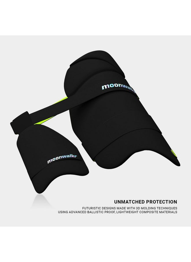 Moonwalkr Thigh Guard 2.0 Protective Gear For Batter’S Height (4’5”- 4’8”) Cricket Thigh Pad Cricket Accessories & Equipment Safeguarding Both Your Outer And Inner Thighs Black (Xs, Right Hand)  - Image 5