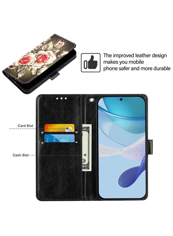 S-TOP Case For Realme GT 6T 5G Global Colored Drawing Pattern Plain Weave Leather Phone Case - Image 4