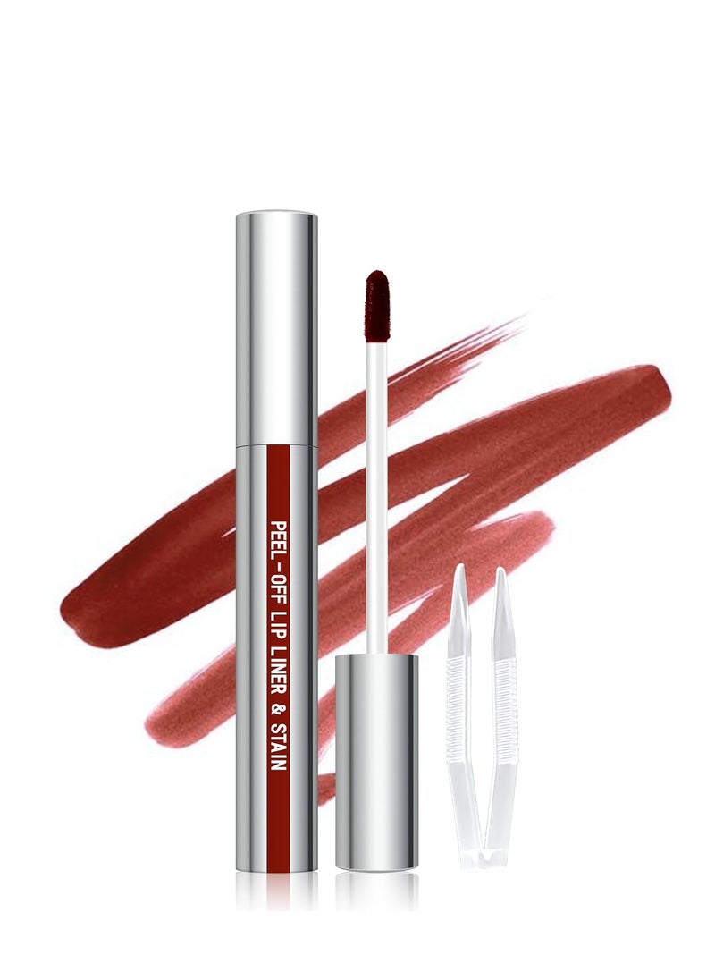 Cilrofelr - Cilrofelr Peel Off Lip Liner Stain, Long Wear Tattoo Lip Liner with Tweezer, Peel Off Lip Stain with Matte Finish, Long Lasting, Waterproof, Transfer-proof, Highly Pigmented Color (Cocoa) - Image 1