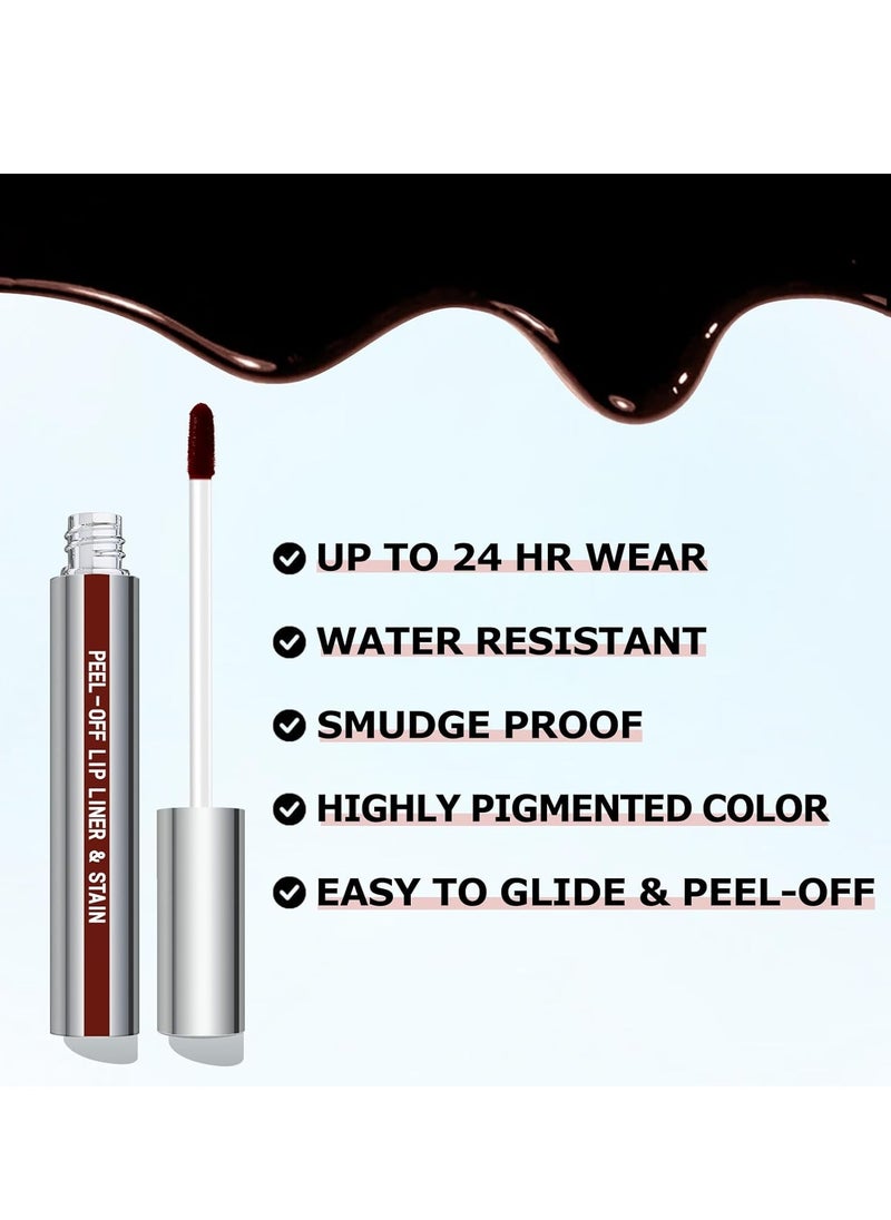Cilrofelr - Cilrofelr Peel Off Lip Liner Stain, Long Wear Tattoo Lip Liner with Tweezer, Peel Off Lip Stain with Matte Finish, Long Lasting, Waterproof, Transfer-proof, Highly Pigmented Color (Cocoa) - Image 1