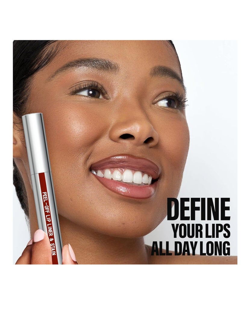 Cilrofelr - Cilrofelr Peel Off Lip Liner Stain, Long Wear Tattoo Lip Liner with Tweezer, Peel Off Lip Stain with Matte Finish, Long Lasting, Waterproof, Transfer-proof, Highly Pigmented Color (Cocoa) - Image 1