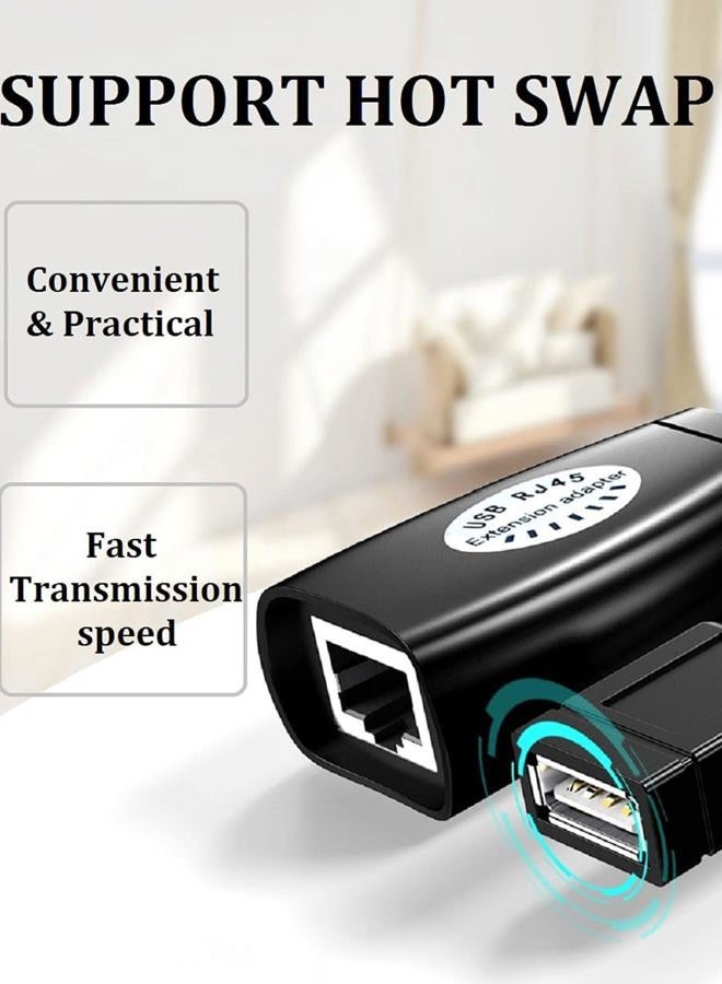 GUO USB Extender Over RJ45 Cat 6/5/5e Adapter, RJ45 Ethernet Splitter to USB Extension UP to 50m/164ft, Compatible with Computers, Mobile Phones, Mice, Keyboards, U Disks, Printers, Cameras - Image 3