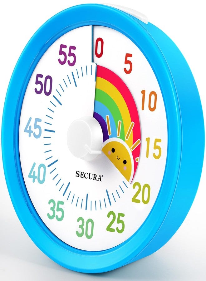 Secura 60-Minute Visual Timer with Rainbow Pattern, Classroom Timer for Kids and Adults, Time Management Tool with Pause Function (Blue & Sun) - Image 1